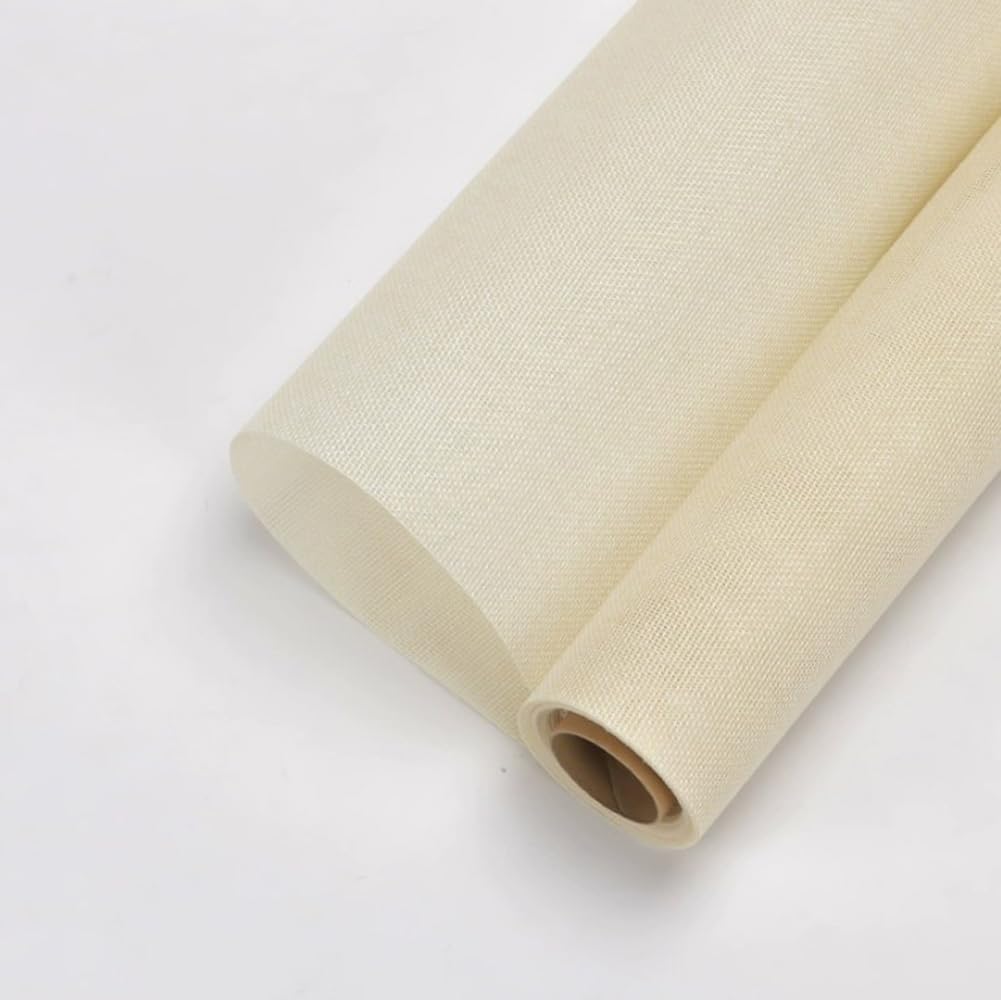 Korean Style Linen Flower Wrapping Paper Roll 48x450cm Vintage Natural Bouquet Packaging DIY Craft Gift Wrap for Valentine Wedding Birthday Party (Beige)