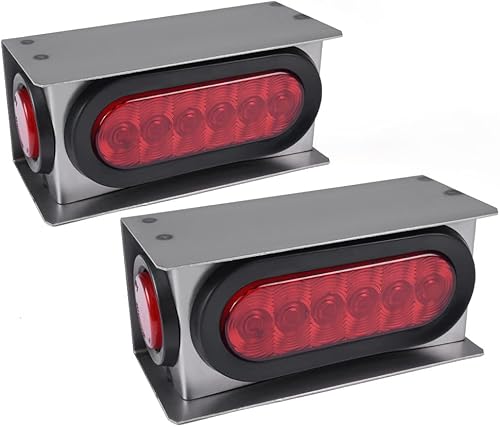 CNNELL Conjunto de luces traseras compatible con caja de carcasa de acero LED con luz trasera ovalada de 6 pulgadas y luz de marcador de 2 pulgadas
