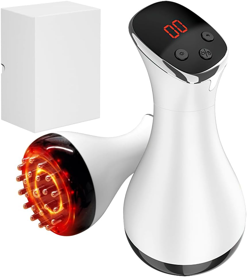 Lymphatic Drainage Massager, Anti Cellulite Massage Tool with Microcurrent & Vibration, Rechargeable Body Sculpting Machine for Legs, Arms, Stomach and Thighs