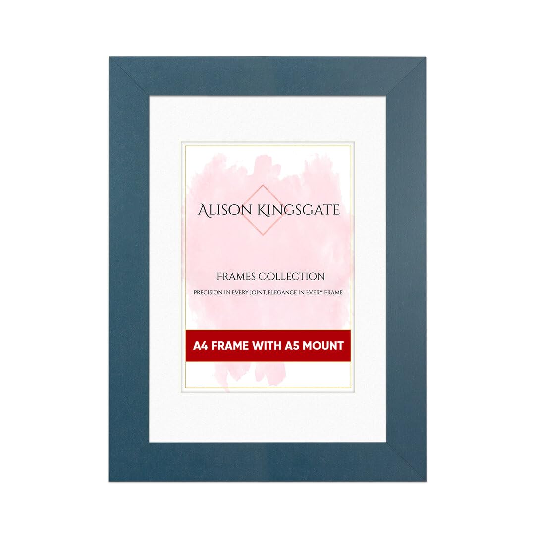 Alison Kingsgate A4 Navy Blue Picture Frame with Mount for A5 Photos