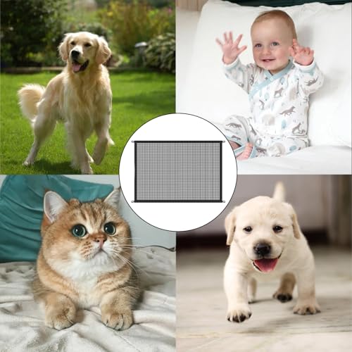 Treppenschutzgitter,Treppenschutzgitter Ohne Bohren Türgitter Türschutzgitter Türschutzgitter Ohne Bohren Treppengitter,Treppenschutzgitter Ausziehbar für Treppen Türen Terrasse(110x 72cm,Schwarz)