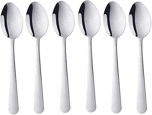 Buyer Star Cuchara de té helado de mango largo de 8 pulgadas, cuchara de helado de acero inoxidable para mezclar, mezclar cócteles, batidos, café