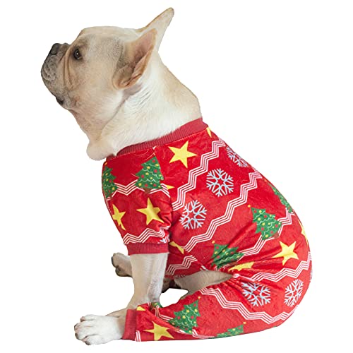 CuteBone Christmas Dog Pajamas Shirt Winter Holiday Cute Pjs Pet Clothes Bodysuit for Doggie Onesies P195S