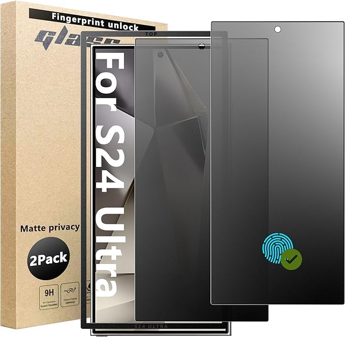 BOUGYR {Pack OF 2) Matte Privacy Screen Protector for Samsung Galaxy S24 Ultra, Anti-Glare, Anti-Spy, Anti-Scratch, Smooth and Responsive Absolute Fingerprint Compatibility Touch Screen (B0CT5XY8KQ) Amazon Price History, Amazon Price Tracker