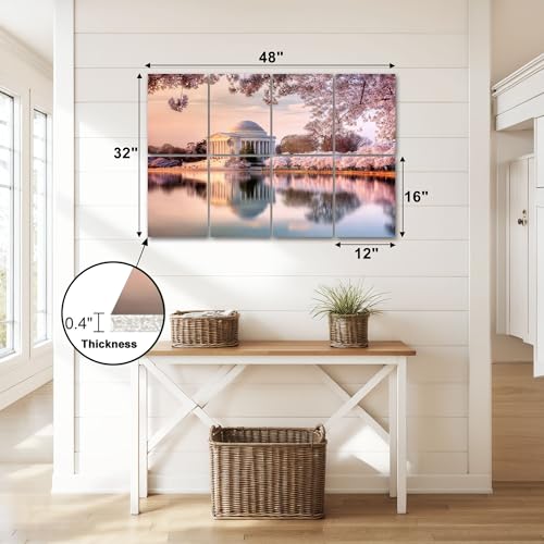 8 Pack Paneles Acústicos Decorativos Autoblocantes Jefferson Memorial Cherry Blossom Festival 48"x32" para Oficina Hogar Estudio miniatura 2