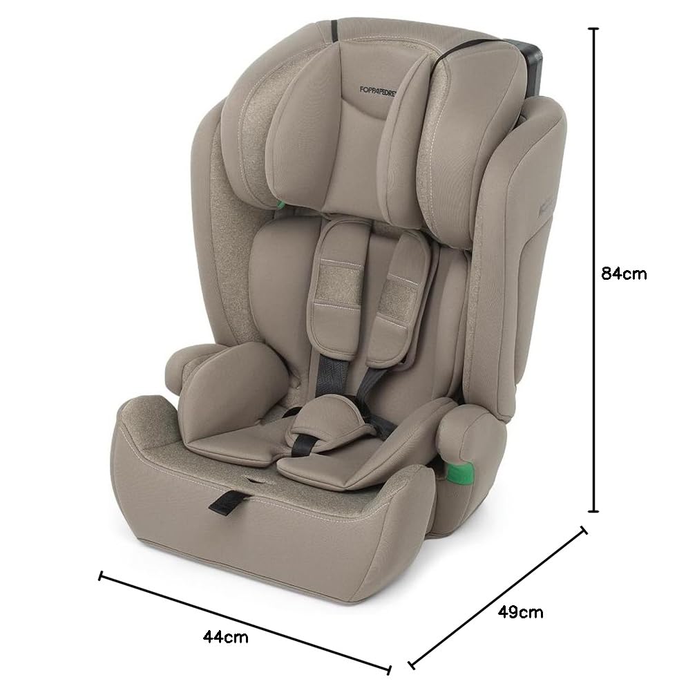 Foppapedretti Seggiolino Auto Babyroad I-Size, per bambini da 76 a 150 cm di altezza, 15mesi-12 anni, conforme ECE R129, Fissaggio a 3 punti, Safe Body Protection, Protezione Impatti Laterali, Sand