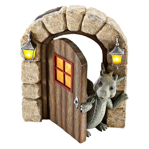 Ornamento Baby Dragon - Statuetta di libro di lettura, scultura di farfalla in resina, adorabile statua fantasy | Fata porta arte per parete giardino cortile scrivania decorazione per interni ed ester