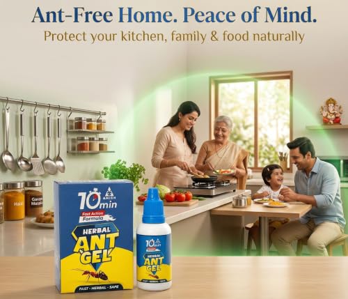 Image of Amish Herbal Ant Gel Pack of 2 | 10 Min Max Bait Formula | Powerful Organic Repellent & Cleaner | Removes Red,Black Ant, Antox Pests | Natural Dawa Protector for Home & Kitchen