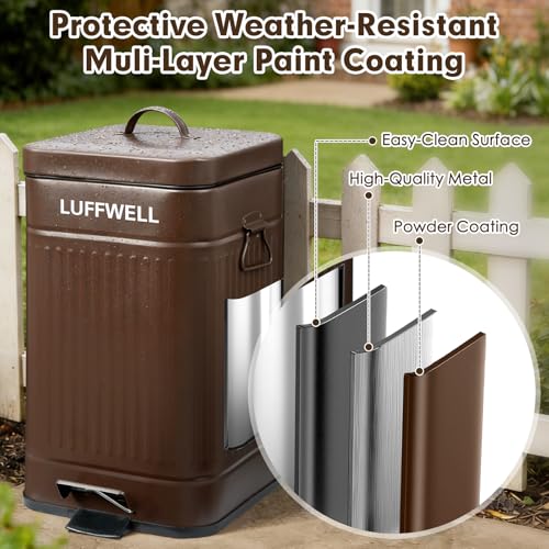 Image of Dog Pooper Scooper, Metal Tray & Spade Set, 12L Waste Bin