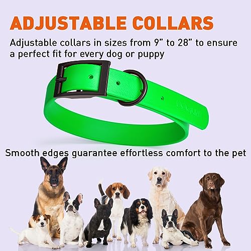 Dogline Biothane Waterproof Dog Collar Strong Coated Nylon Webbing With Black Hardware Odor- Proof For Easy Care Easy To Clean High Performance Fits Small Medium Or Large Dogs #TOP6