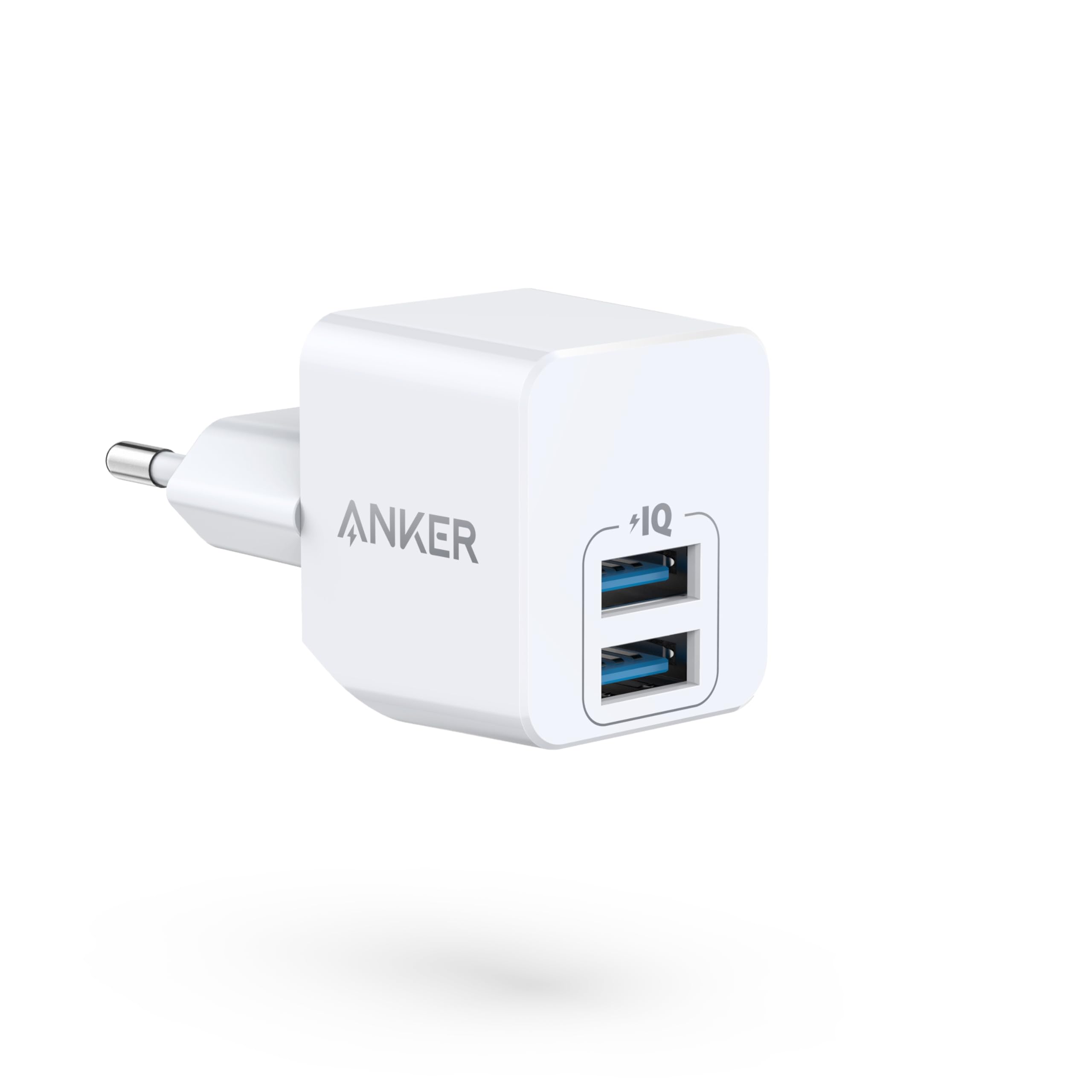Podwójna ładowarka ścienna Anker PowerPort Mini, wyjątkowo kompaktowa ładowarka USB, wyjście 2,5 A dla iPhone'a XS/XS Max/XR/X/8/7/6/Plus, iPada Pro/Air 2/Mini 4, Samsunga i wielu innych