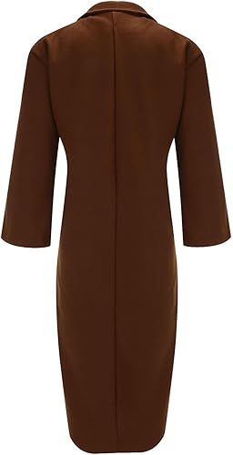 Miniatura 3 de Women Fashion Solid Color Outwear Winter Long Jacket Long Sleeve Lapel Trench Jacket Craft Wind Temperament Jackets