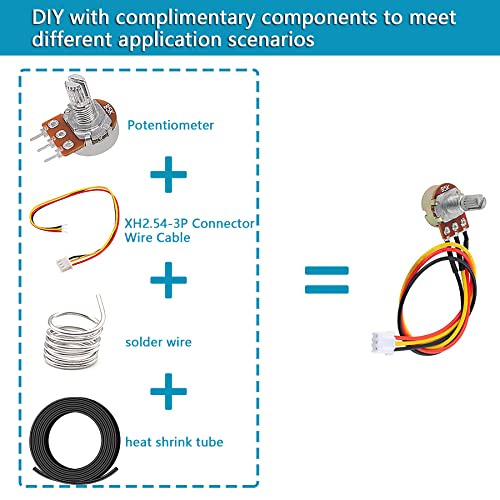 87Pcs Potentiometer Kit Minidodoca B1K B2K B5K B10K B20K B50K B100K B250K B500K B1M Ohm Linear Taper Rotary Audio B Type Potentiometer+9 Colors Of Aluminum Alloy & Plastic Knobs + Xh2.54-3P Connector #TOP1