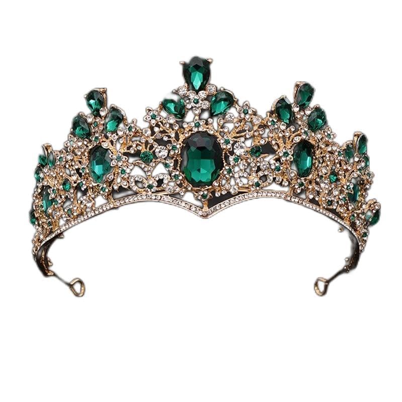 Biżuteria do włosów korona tiary dla kobiet Vintage Tiara korona ślubna dla nowożeńców złoty kryształ Rhinestone głowa biżuteria nakrycie głowy ślubne akcesoria do włosów czyste złoto Colormutil