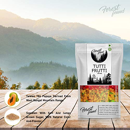 Image of Forest Found Multi Color Tutti Frutti 400g | Mix Fruit Cherries for Cake Making & Baking | Made with Taiwan Organic 786 Papaya & Brown Sugar | Natural Candied Fruit for Toppings, Cookies & Bread | No Artificial Flavors