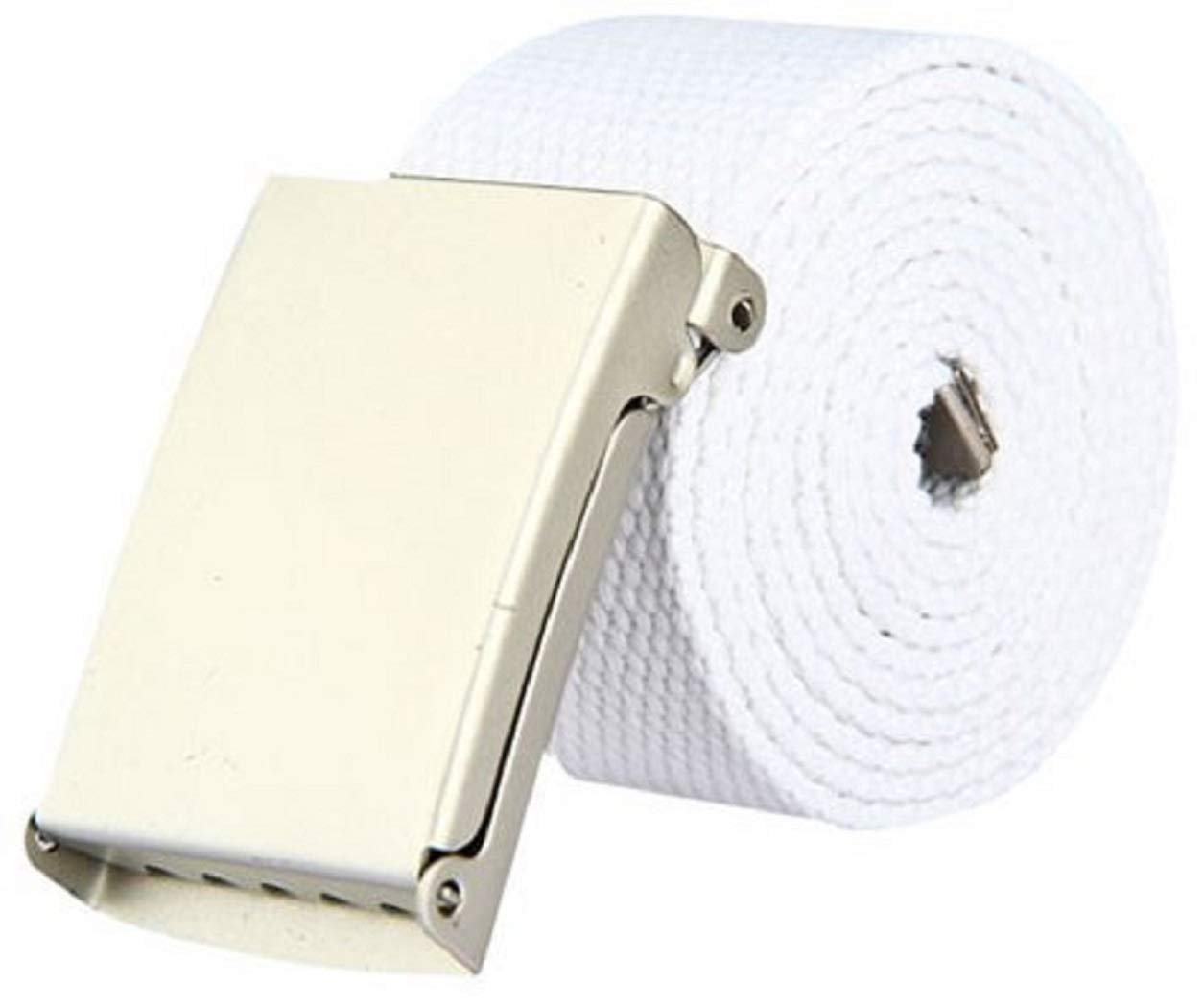 The Leather Emporium Unisex White Mens Plain Webbing Canvas Belt 52 Inch