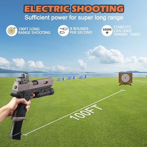 Electric Gel Toys New X5, Full Auto Splat-Blaster Includes Drum and Goggles for Outdoor Team Game, JM-X2 Upgrade Version for Ages 14+,Sandy - Image 5