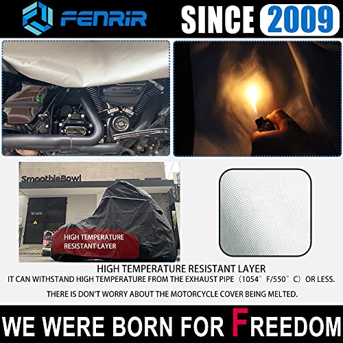 Image of FENRIR Heavy Cloth Motorcycle Cover Waterproof Outdoor Storage for Cruise Touring Shadow
