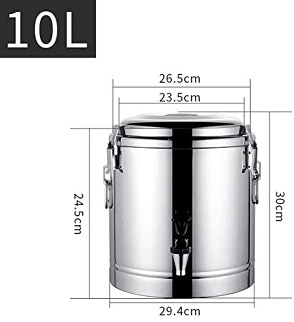 Distributore di acqua calda da 10 l, isolato per tè, secchiello per ghiaccio, scalda bevande, dispenser per bevande, urna in acciaio inox, per caffè, acqua, latte, tè e zuppe