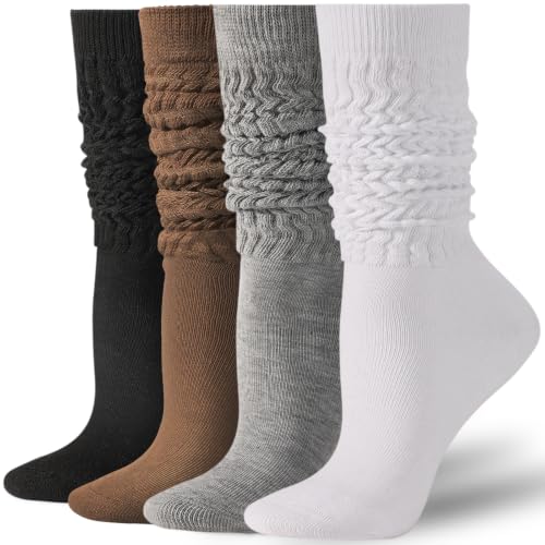 Image of Pleneal Slouchy Socks for Women Scrunch Sock Knit Chunky Crew Boot Socks