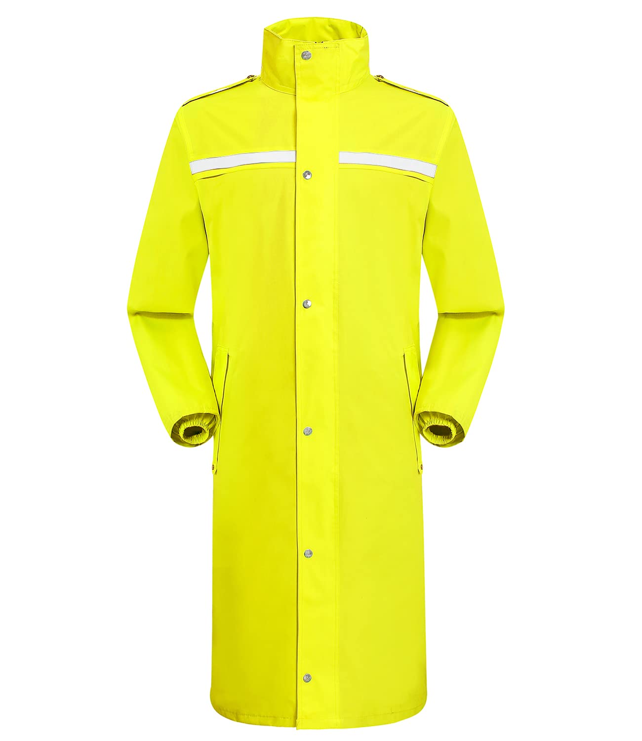 iCreekRaincoat Waterproof Long Rain Jacket Lightweight Rainwear Reflective with Packable Hood for Men Women Adults