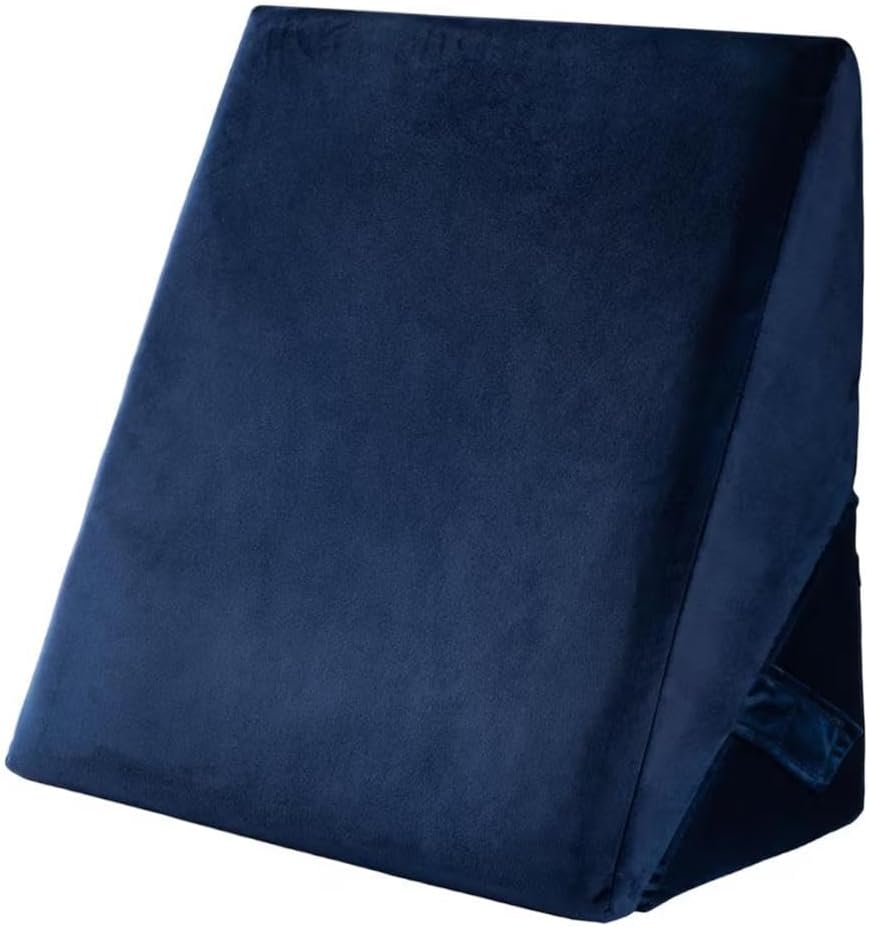 Wakefit Wedge Cushion | 1 Year Warranty | Back Support Pillow for Bed, Memory Foam Leg Pillow for Sitting, Acid Reflux & Sleeping | Dark Blue