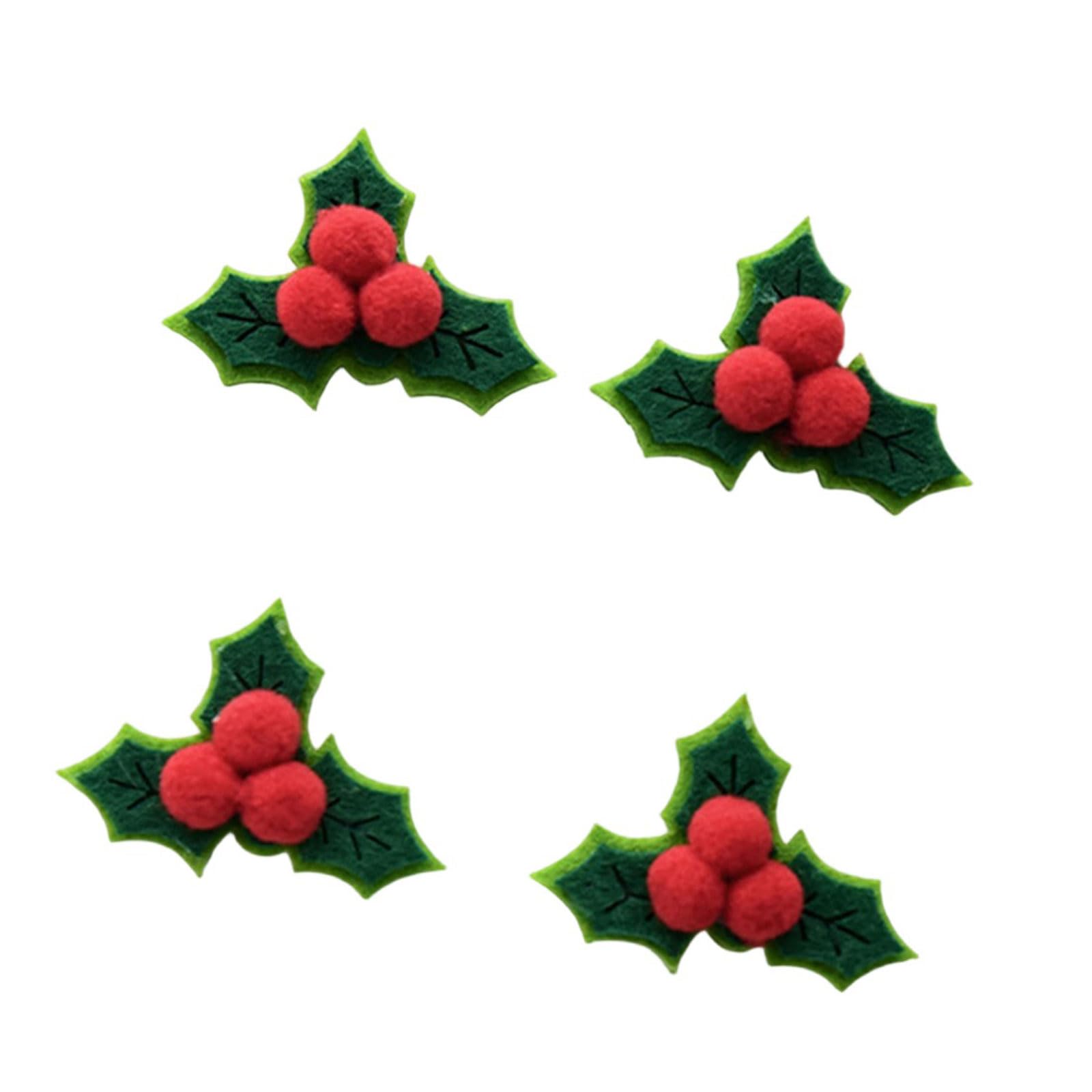 YWLUUOO 4PCS Christmas Tree Bends and Leaves Fashion Artisanal Fabric Garnishes Tiny Bow Tree Garnishes