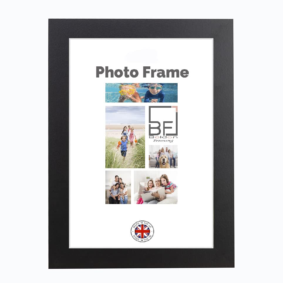 Boldon Framing - Premium Black 10x8 inch Picture Frames Photo Frames Modern Poster Frame