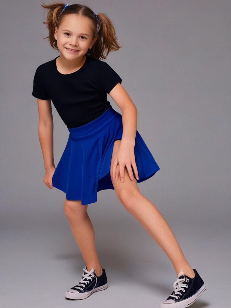 Falda de skater para niñas y niñas con cintura alta, diseño de rayas