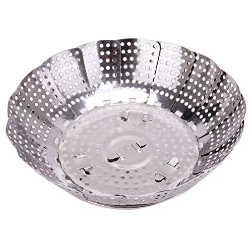 HENGSONG Stainless Mesh Dish Vegetable Egg Fruit Steamer Cooking Basket Poacher Gadgets