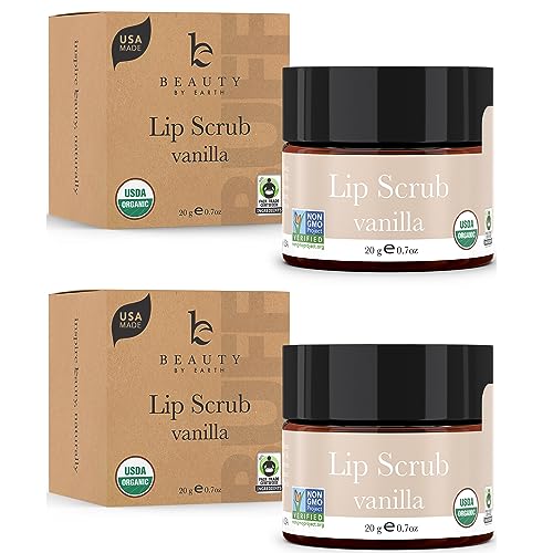 USDA Organic Lip Scrub Vanilla - USA Made with Natural Ingredients