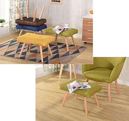 Tabouret de siège en Bois Massif | Repose-Pieds rembourré Canapé Ottoman Pédales | Nordic Dressing Stool Change Shoe Bench Bed End Tabouret (Couleur: Vert) – Image 6