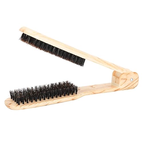 Peine para el cabello, Alisado de pelo peine Herramientas de peinado Cerda de jabalí Cepillo de doble cara Abrazadera de peine de cepillo,