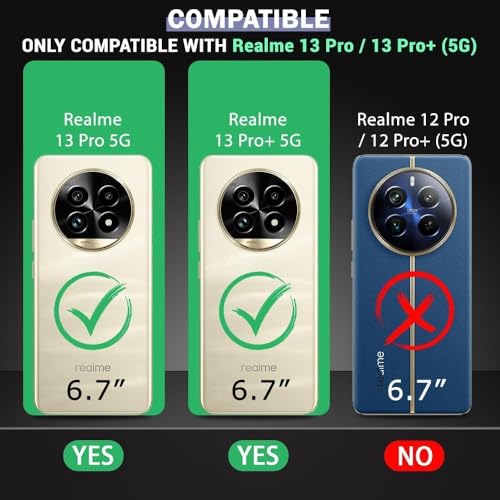 Image of KC Back Cover for Realme 13 Pro /Realme 13 Pro Plus 5G - Curly Wave Dry Fixed Glitter Shockproof Bumper Soft Silicone Case with Camera Protection (Transparent)