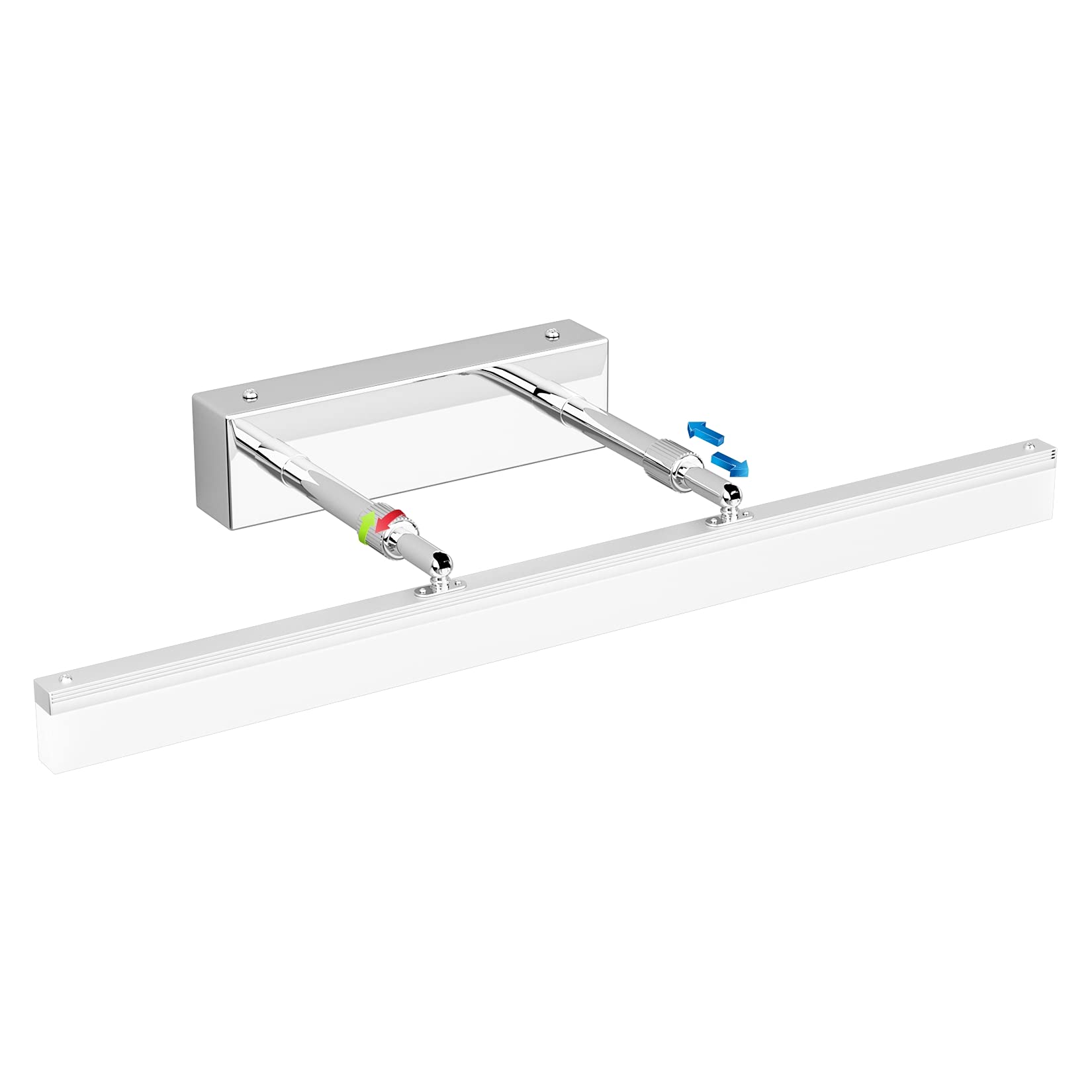 Klighten 12W LED Spiegellampe Badezimmer Spiegelleuchte aus Edelstahl 180° Einstellbar LED Bad Beleuchtung Schranklampe Wandleuchte IP44 Kaltweiß 5500K, 50CM