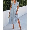 BTFBM-Women-Summer-Bohemian-Floral-Casual-Wrap-V-Neck-Ruffle-Cap-Sleeveless-Belt-A-Line-Pleated-Hem-Swing-Midi-Sun-Dress BTFBM Women Summer Bohemian Floral Casual Wrap V Neck Ruffle Cap Sleeveless Belt A-Line Pleated Hem Swing Midi Sun Dress (Light Blue, Medium)