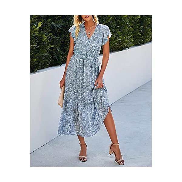 BTFBM-Women-Summer-Bohemian-Floral-Casual-Wrap-V-Neck-Ruffle-Cap-Sleeveless-Belt-A-Line-Pleated-Hem-Swing-Midi-Sun-Dress BTFBM Women Summer Bohemian Floral Casual Wrap V Neck Ruffle Cap Sleeveless Belt A-Line Pleated Hem Swing Midi Sun Dress (Light Blue, Medium)