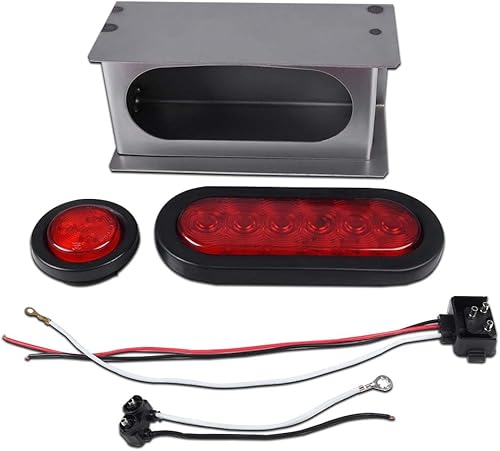 Miniatura 20 de G-PLUS Kit de luces traseras LED de acero para remolque, compatible con remolque/camión con luz trasera ovalada de 6 pulgadas y lámpara de marcador