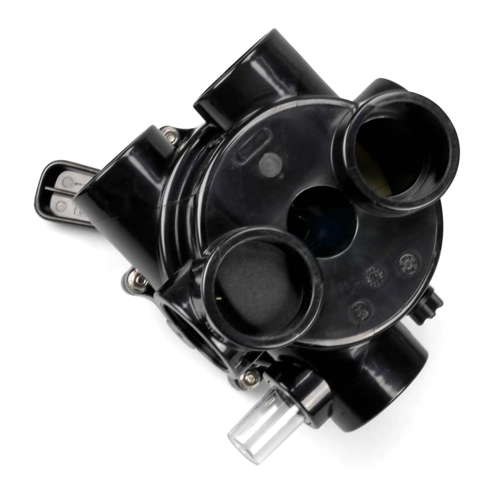 Astral Pool 1 1/2'' Side Mount 6-Wege Ventil schwarz - Mit Anschlussverrohrung und Schauglas - ABS Gehäuse mit PPO Verteiler und EPDM Dichtungen - Für Sandfilteranlagen