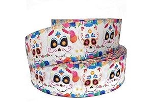 Sugar Skull Grosgrain Ribbon for Halloween Crafts