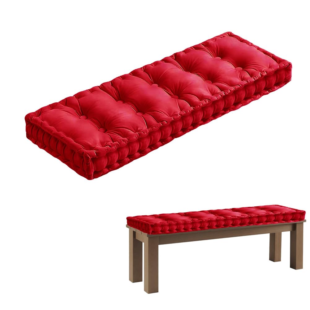 SoftBench Cush - Almohadilla para silla de jardín, 140 x 40 x 10 cm, con asa, para ventana, asiento de piel, para terraza y patio