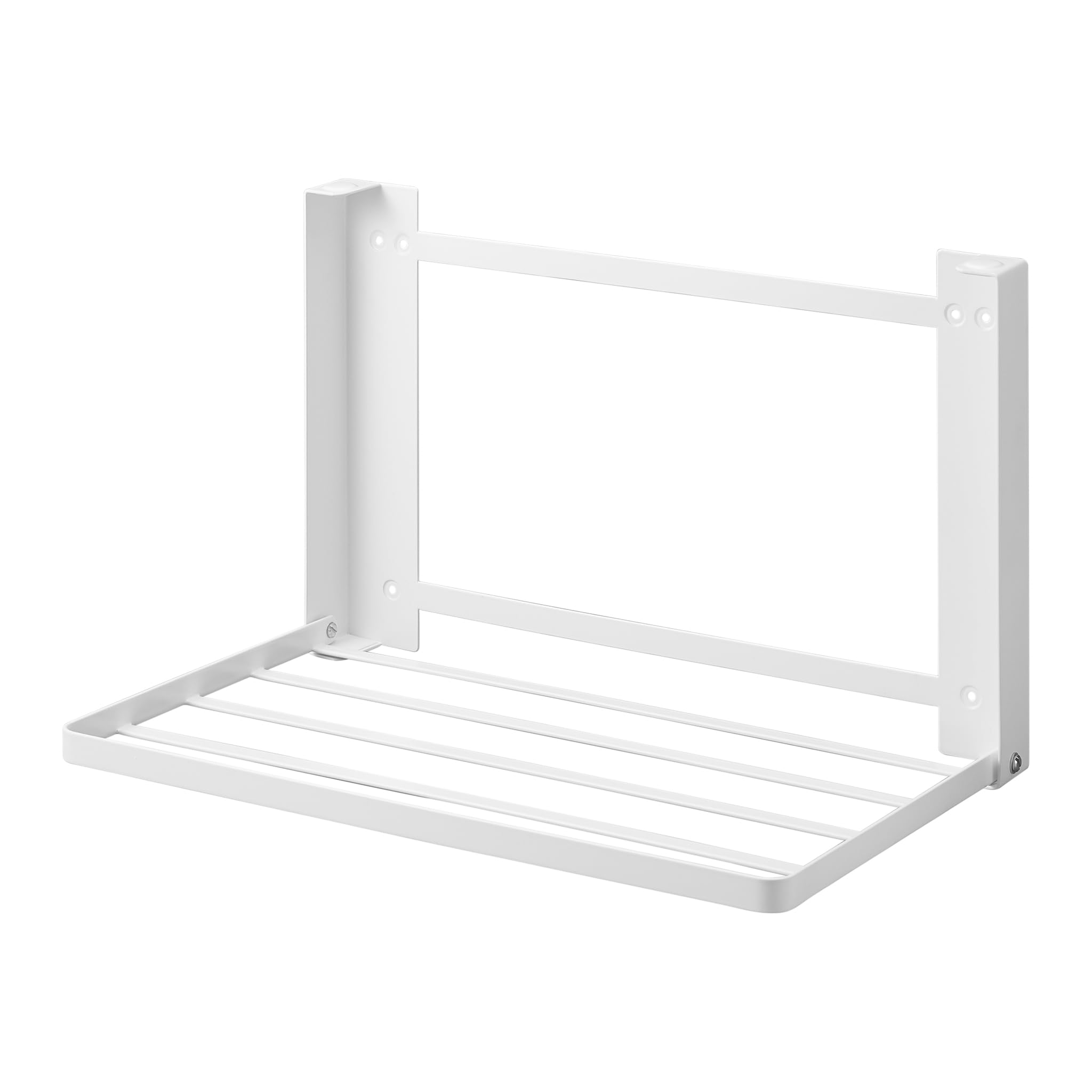 YAMAZAKI 8142 Tower Klappbare Ablage, weiß, Stahl/Magnet/Silikon, minimalistisch, 26 x 41 x 25,5 cm