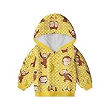Toddler Kids Curious Zip Up Hoodies Boys Girls George Sweatshirt Cartoon Jacket Adventure 3D Hooded Gift 4-5 Years Yellow