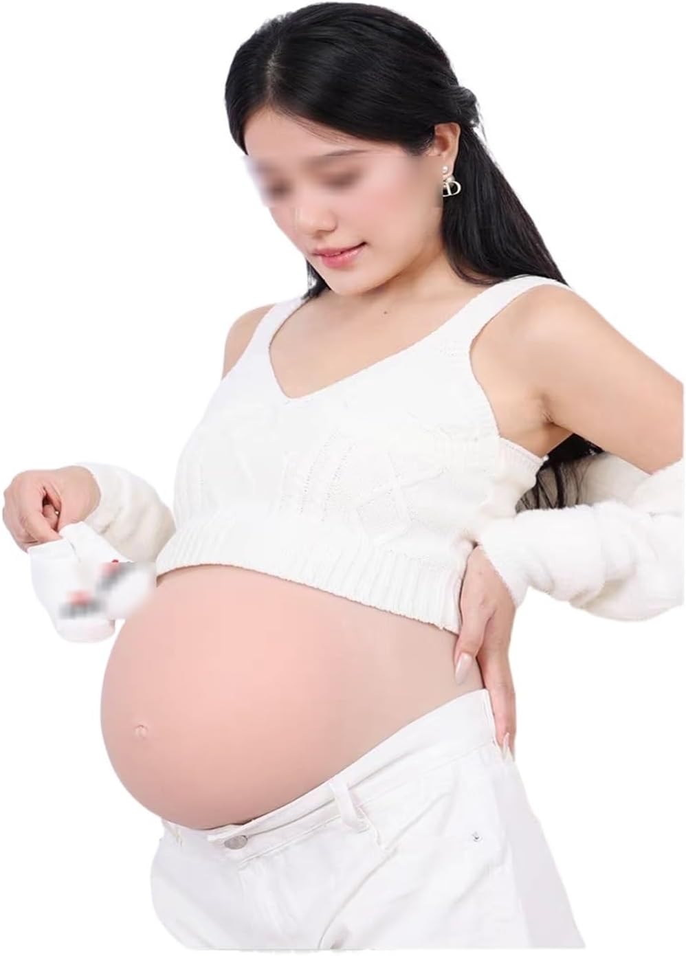 Fake Pregnancy Belly, Adjustable Silicone Maternity Tummy for Mannequin & Dress Form - Realistic Baby Bump Prop for Film, TV, Cosplay & Role Play - Soft Lightweight (Sizes S/M/L, 3-9 Months)