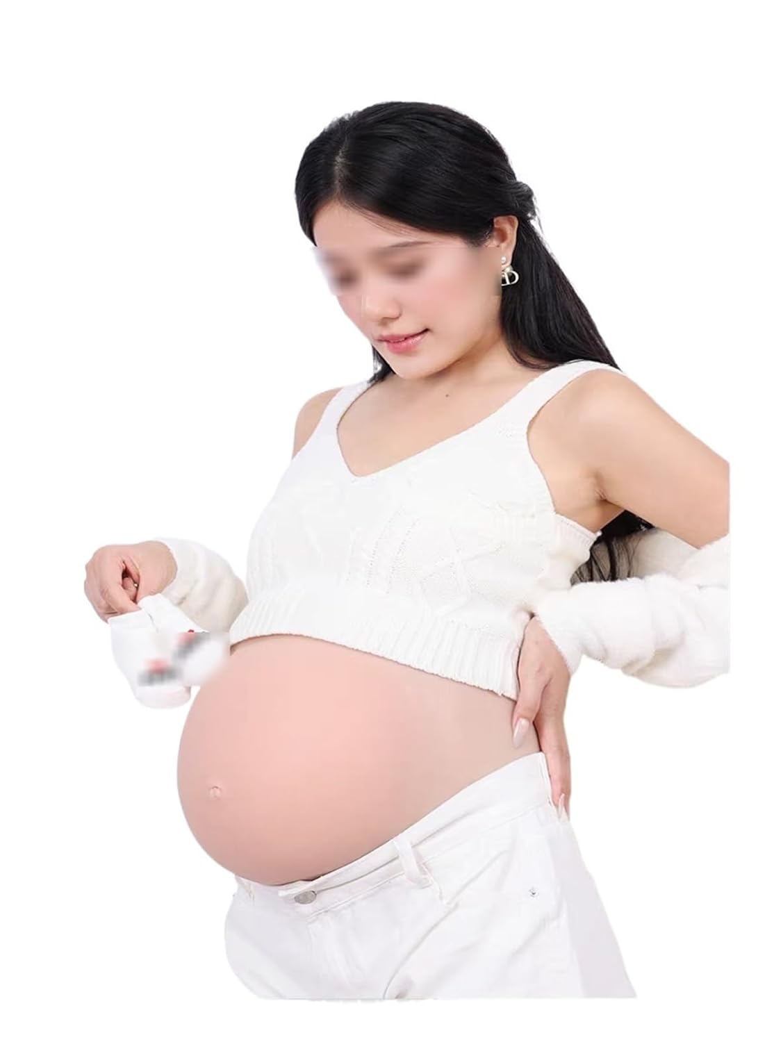 Fake Pregnancy Belly, Adjustable Silicone Maternity Tummy for Mannequin & Dress Form - Realistic Baby Bump Prop for Film, TV, Cosplay & Role Play - Soft Lightweight (Sizes S/M/L, 3-9 Months)