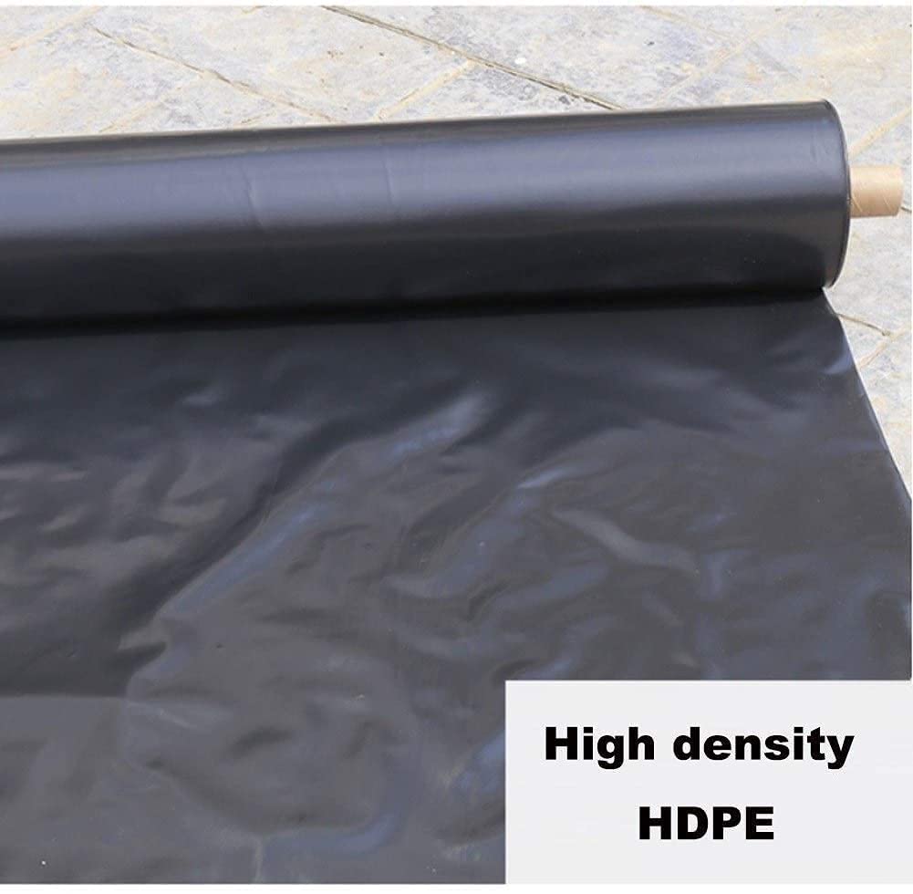 Revestimiento de Estanque Negro La geomembrana de HDPE de Alta Densidad de 0,6 mm se Puede Cortar para una Fuente Rectangular de Estanque de Pato Redondo (Color: Negro, Tamaño: 3x5