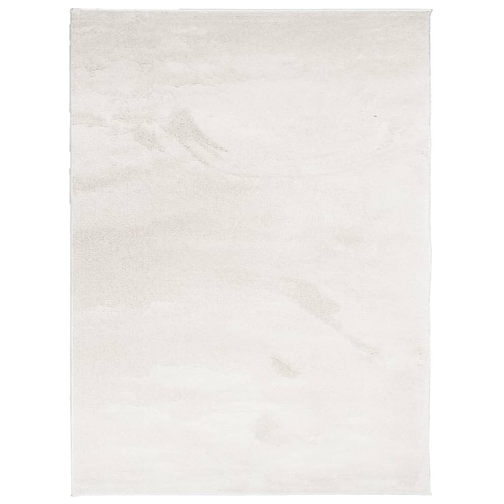 Tapis de salon beige 240x340 cm velouté premium style Oviedo moderne