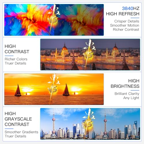 Image of Portable LED Display Wall Panel |3840Hz High Refresh Rate | P2.9 P3.9 P4.9 P6 |IP65 Waterproof Modular LED Video Wall Panel Screen for Party Game Wedding Concert (12, P3.81, 50*50cm(1.64ft*1.64ft))