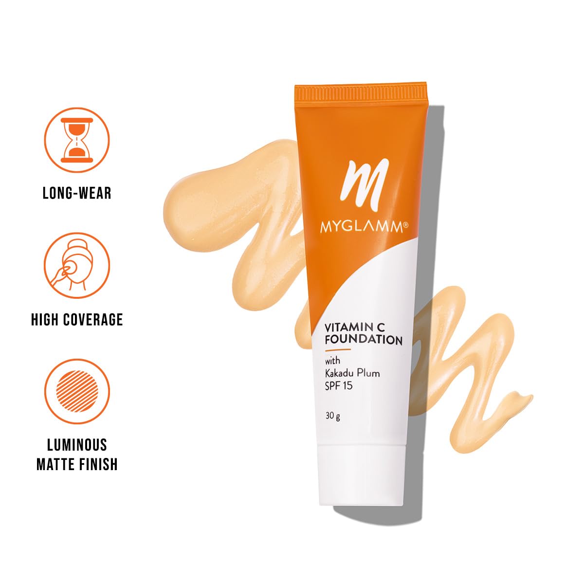 Myglamm Vitamin C Foundation - Oat (Light Warm) | Long -lasting, Hyaluronic Acid with SPF 15 with medium to full coverage foundation (30g) Myglamm Vitamin C Foundation - Oat (Light Warm) | Long -lasting, Hyaluronic Acid with SPF 15 with medium to full coverage foundation (30g)