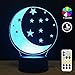 Easuntec Kids Night Light Moon Star Night Light 7 Colors Change with Timer Remote Perfect All-Night Companion for Kids Gifts for Kids(Moon Star)